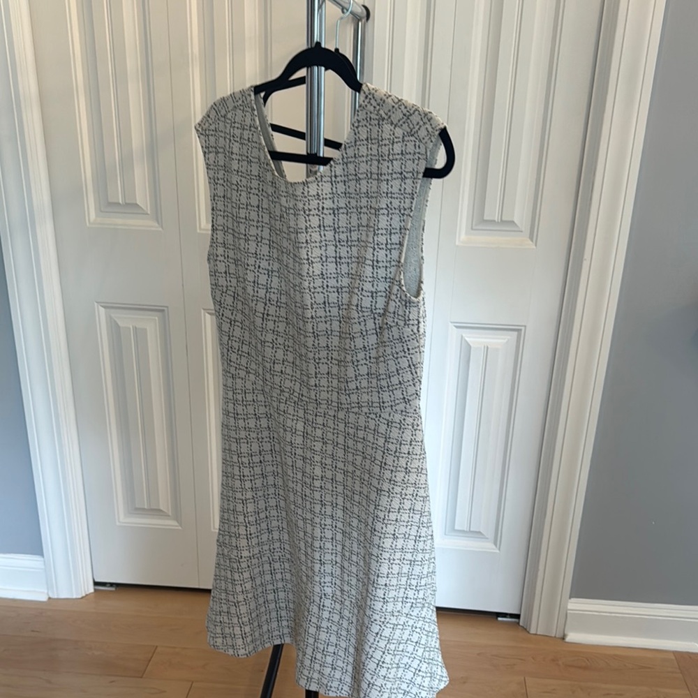 Elegant Black and White Tweed Dress